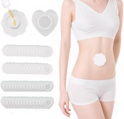 Yieyosd 60pack Castor Oil Belly Button Patch Heart Plum Blossom