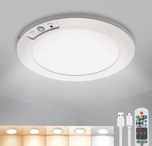 Rawnice Rechargeable Motion Sensor Light With Remote Magnetic Wireless Ceiling