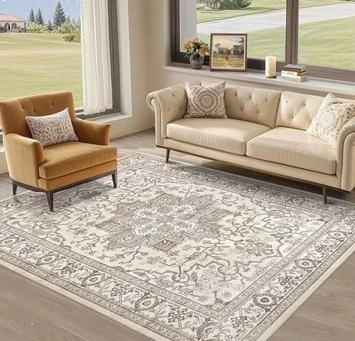 Eseoe Washable 6×9 Area Rugs Soft Large Vintage Low Pile