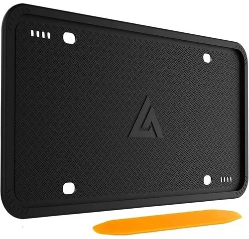 Aujen Silicone License Plate Frames Black 1 Pack Car License