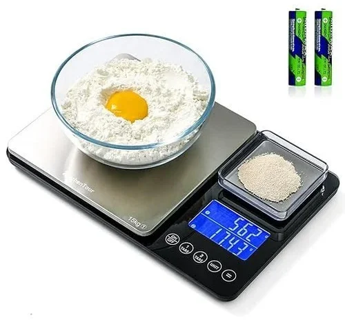 Kitchentour Dual Platform Digital Kitchen Scale With Total Weight Function