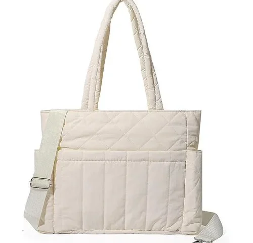 Quilted Puffer Crossbody Tote Bag For Women With Adjustable Strap