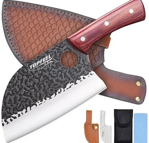 6 8inch Serbian Chef Knife- Meat Cleaver Butcher Knife Set