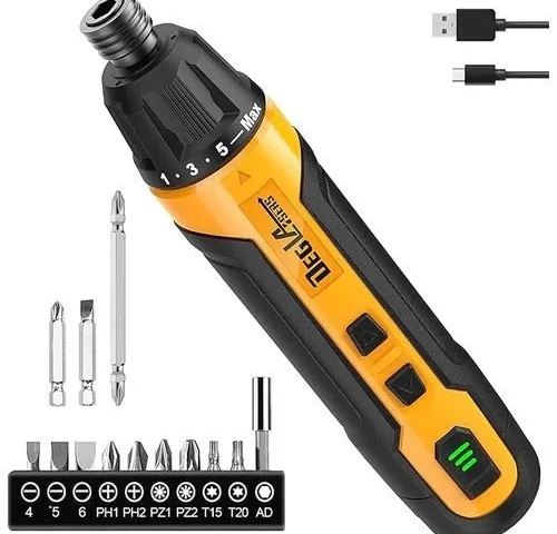 Deglasers Rechargeable 3 6v Cordless Screwdriver With 9pcs Bit 1pc