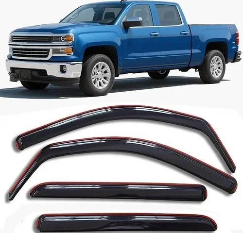 In-channel Window Visors Rain Guards For 2014-2018 Silverado Sierra 1500