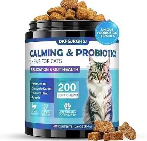 Dkfgjrghsj Cat Calming Treats 200 Soft Chews Hemp Calming For