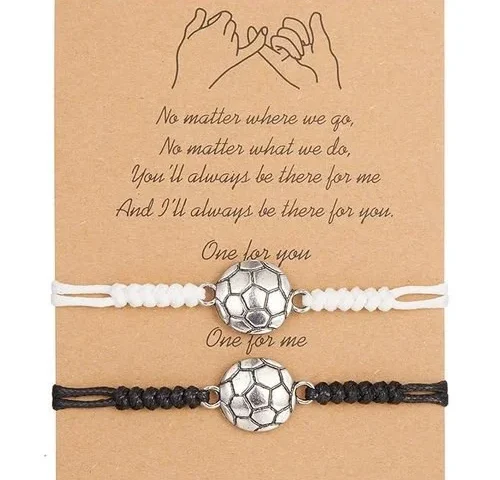 Rinhoo 2pcs Soccer Ball Basketball Bracelets Sport Baseball Rugby Charm