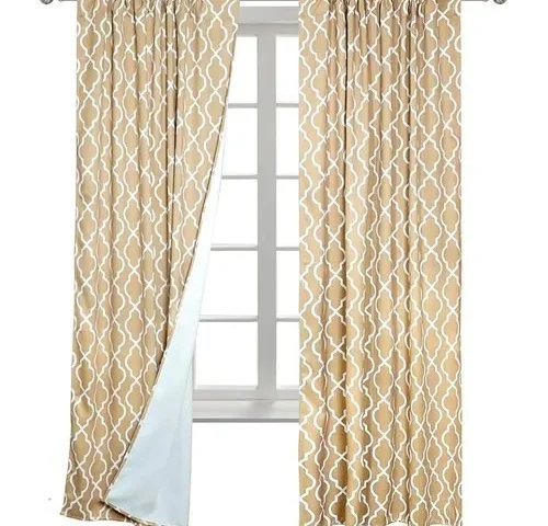 Partydelight Blackout Curtains 84 Inches Long 2 Panels Camel Moroccan