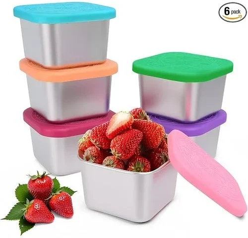 Yejzxy 6pack Stainless Steel Snack Containers For Kids 6oz Leak