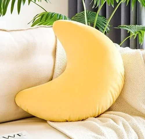 Xvtru Yellow Moon Pillow 19 6 Cute Soft Velvet Half