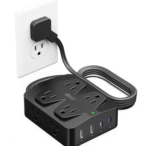35w Fast Charging Power Strip Superdanny 6ft Flat Plug Extension