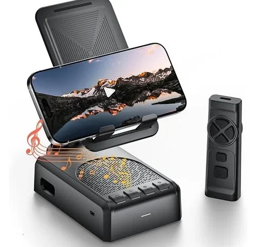Cell Phone Stand With Bluetooth Speaker And Remote Control Video