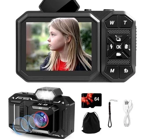 Digital Camera Bextgoo 4k Vlogging Camera With 64gb Card 48mp