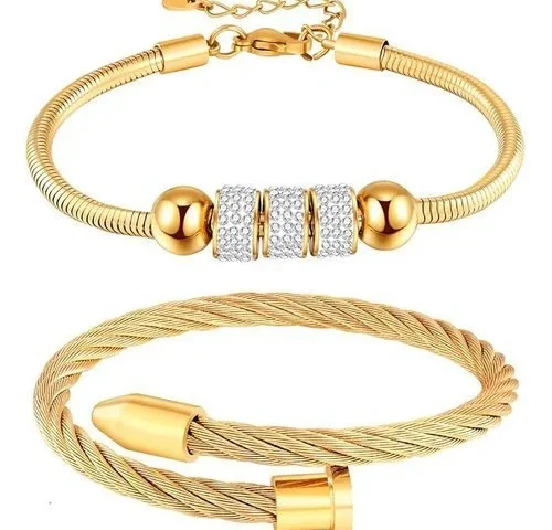 Lctrusttmor Gahna 18k Gold Bangle Bracelet For Women Non-tarnish Stackable