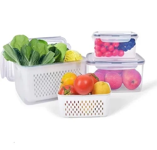 Fruit Vegetable Storage Containers For Fridge 3 Pcs Produce Saver