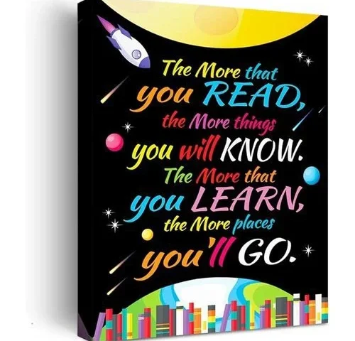 Inspirational Book Quote Wall Art For Classroom Decor The More