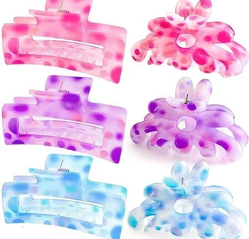 Hair Clips For Women 6pcs Big Flower Claw Clips For