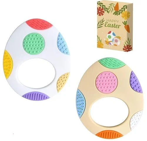 Easter Egg Silicone Teething Toys For Babies 2-pack – Colorful