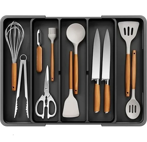 Kitsure Expandable Silverware Organizer Large Utensil Drawer Kitchen Organization With