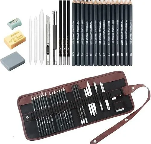Drawing Pencils 24pcs Sketching Pencils Set With Graphite Pencils 12b