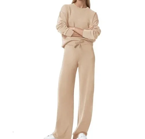 Cocomarts Womens 2 Piece Lounge Sets Wide Leg Tracksuit Casual