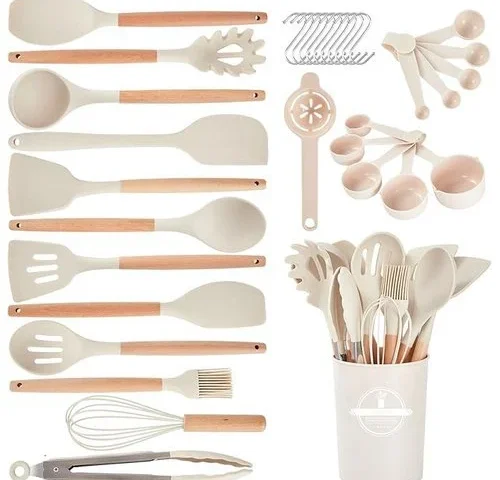 Gaixvny Kitchen Utensils Set – 34 Pcs Non-stick Silicone Cooking