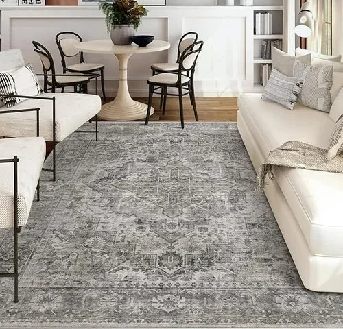 Geruimo 5×7 Washable Area Rug For Living Room Olive Black