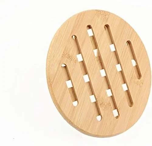Natural Bamboo Ceramic Pot Tray Heat Bowls Insulation Pad Durable