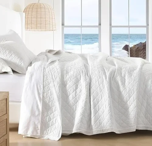 Soelinens Quilts Queen Size – 100 Cotton Pick-stitch Rhombus Design