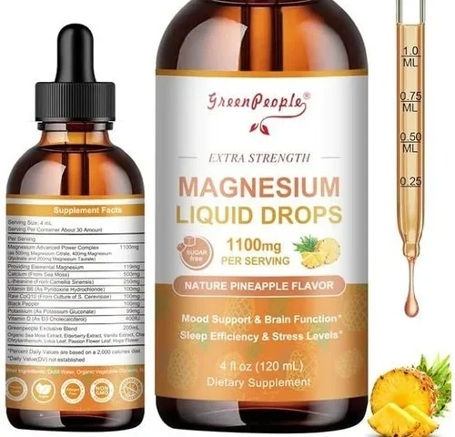 Greenpeople Magnesium Glycinate Liquid Drop – 17-in-1 4fl Oz Triple