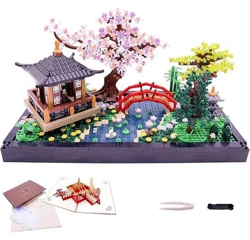 Alizdd Micro Building Blocks Sets Chinese Zen Garden Architecture And