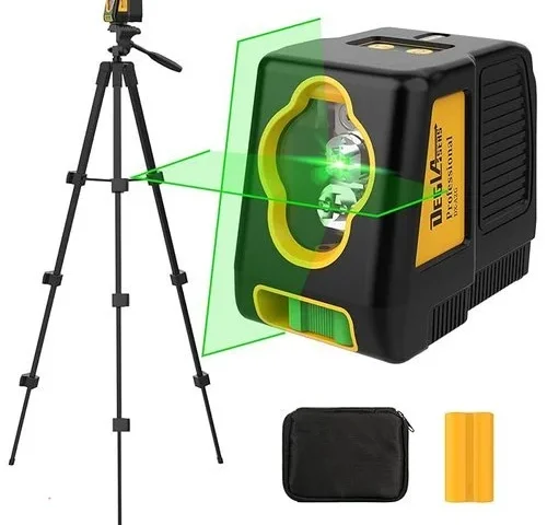 Laser Level With Tripod Deglasers 100ft Green Cross Line Self