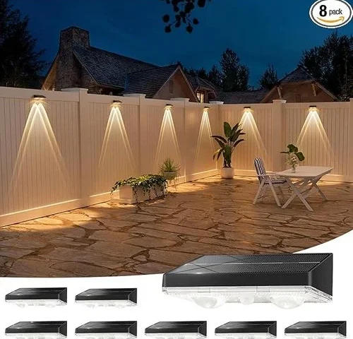 Niorsun Solar Fence Lights 8 Pack Solars Deck Light Warm