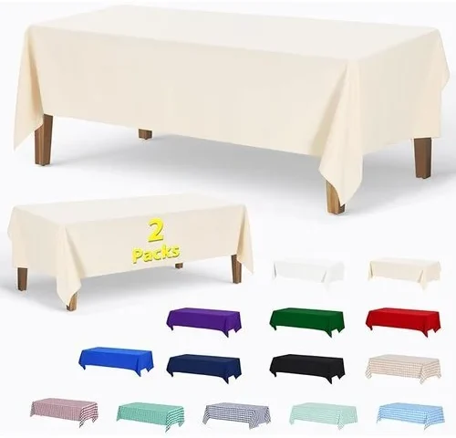 Abccanopy 2 Pack Rectangle Polyester Tablecloth 60 X 84 Inch
