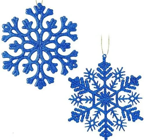 30pcs Christmas Glitter Snowflake Ornaments Plastic Snowflakes Ornaments-xmas Tree Decorations