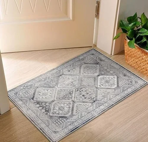 Decomall Gaear Oriental Floral Area Rug – 2×3 Grey Distressed