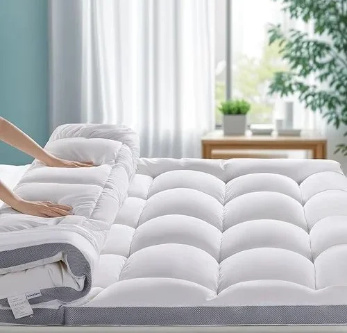 Lianlam Memory Foam Mattress Pad Queen With Breathable Air Mesh