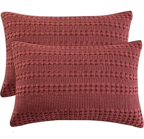 Phf Waffle Weave Pillow Shams Standard Size 2 Pack 100