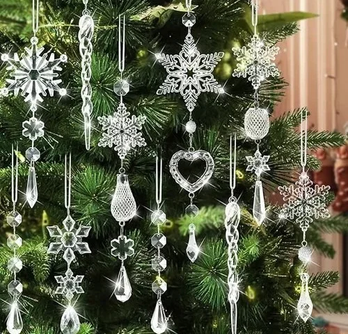 Crystal Ornaments Christmas Tree Decorations – 21pcs Christmas Tree Ornaments