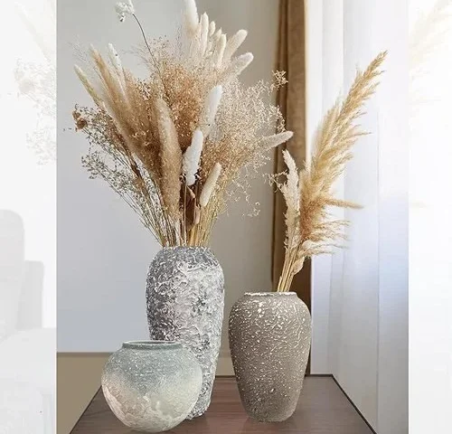 Jadeso Ceramic Rustic Farmhouse Vase Set Of 3 Terracotta Vase