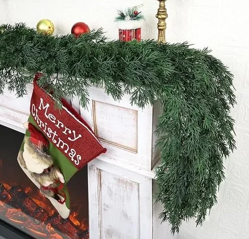 Tulvend 5ft Christmas Cedar Garland Real Touch Pine Garland Realistic
