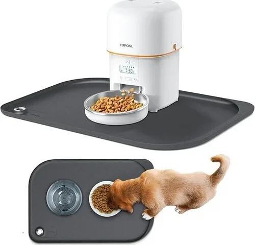 Silicone Pet Feeding Mat With Metal Ring Waterproof 23×15 In