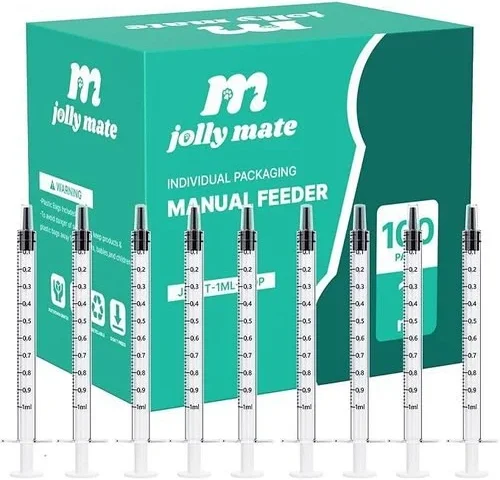 Jollymate 100 Pack 1ml Syringes For Liquid 1cc Oral Syringes