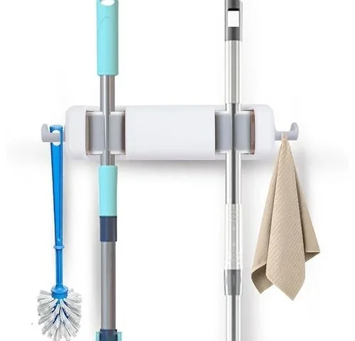 Nesleek Shower Caddies – Mop Broom Holder Wall Mount With