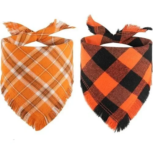 Kytely Thanksgiving Fall Dog Bandana 2pack Autumn Dog Bandanas Orange