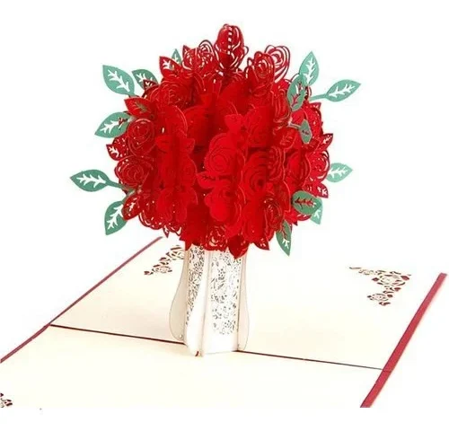 Enjoypro Valentines Day Card For Her 3d Rose Bouquet Pop