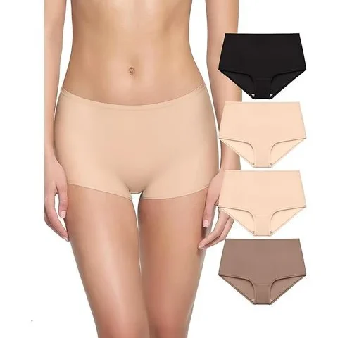 Reoria High Waisted Underwear For Women Full Coverage Boy Shorts