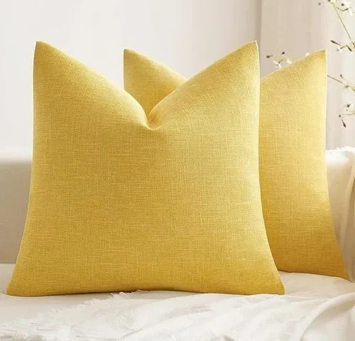 Miulee Pack Of 2 Decorative Farmhouse Linen Pillow Covers Rustic