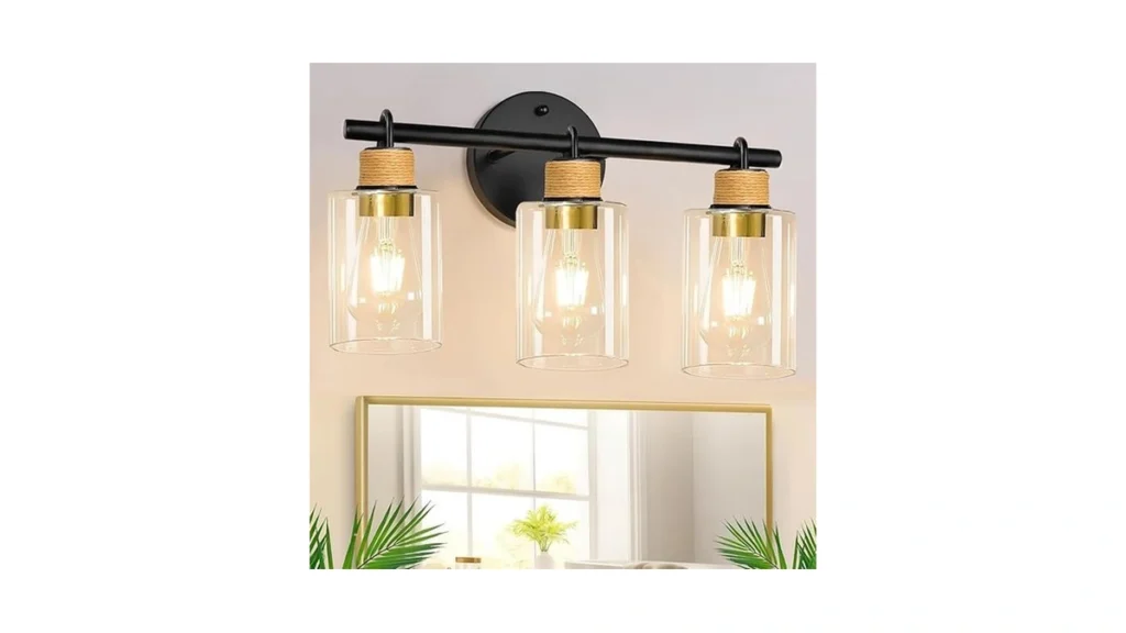 Amazon code: Joylen Bathroom Light Fixtures 3-light M