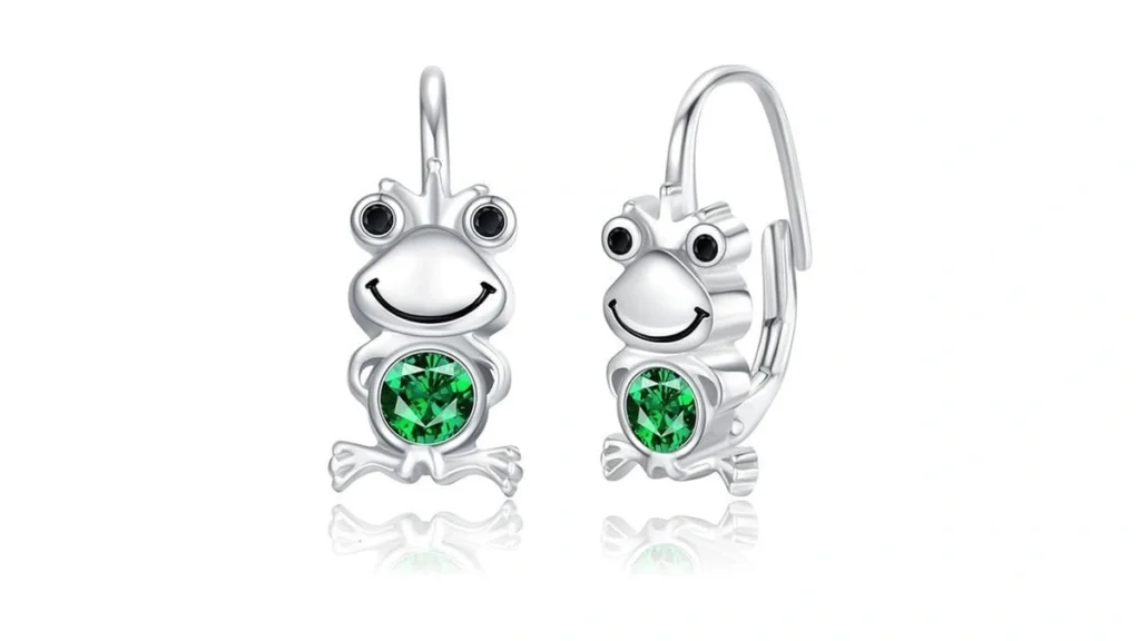 Amazon coupon: Tughra Frog Leverback Earrings - 925 Ste